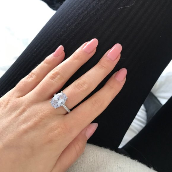 NEW 5CT Oval Cut Halo Diamond Sterling Silver - Picture 2 of 16